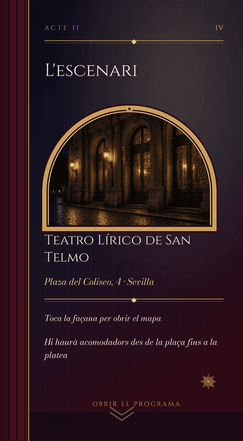 Boda — Òpera de Mitjanit — Acte II · Escenari