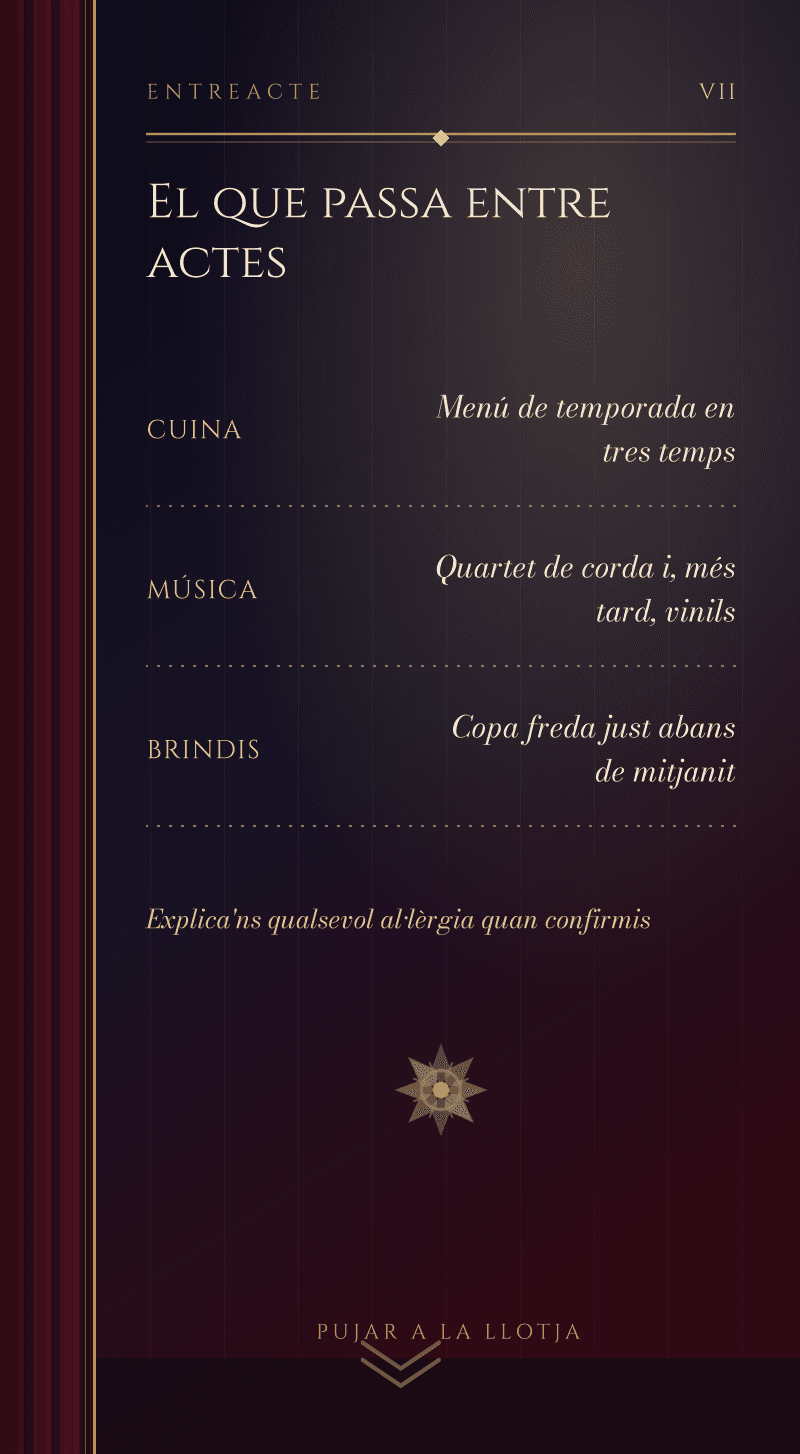 Boda — Òpera de Mitjanit — Entreacte