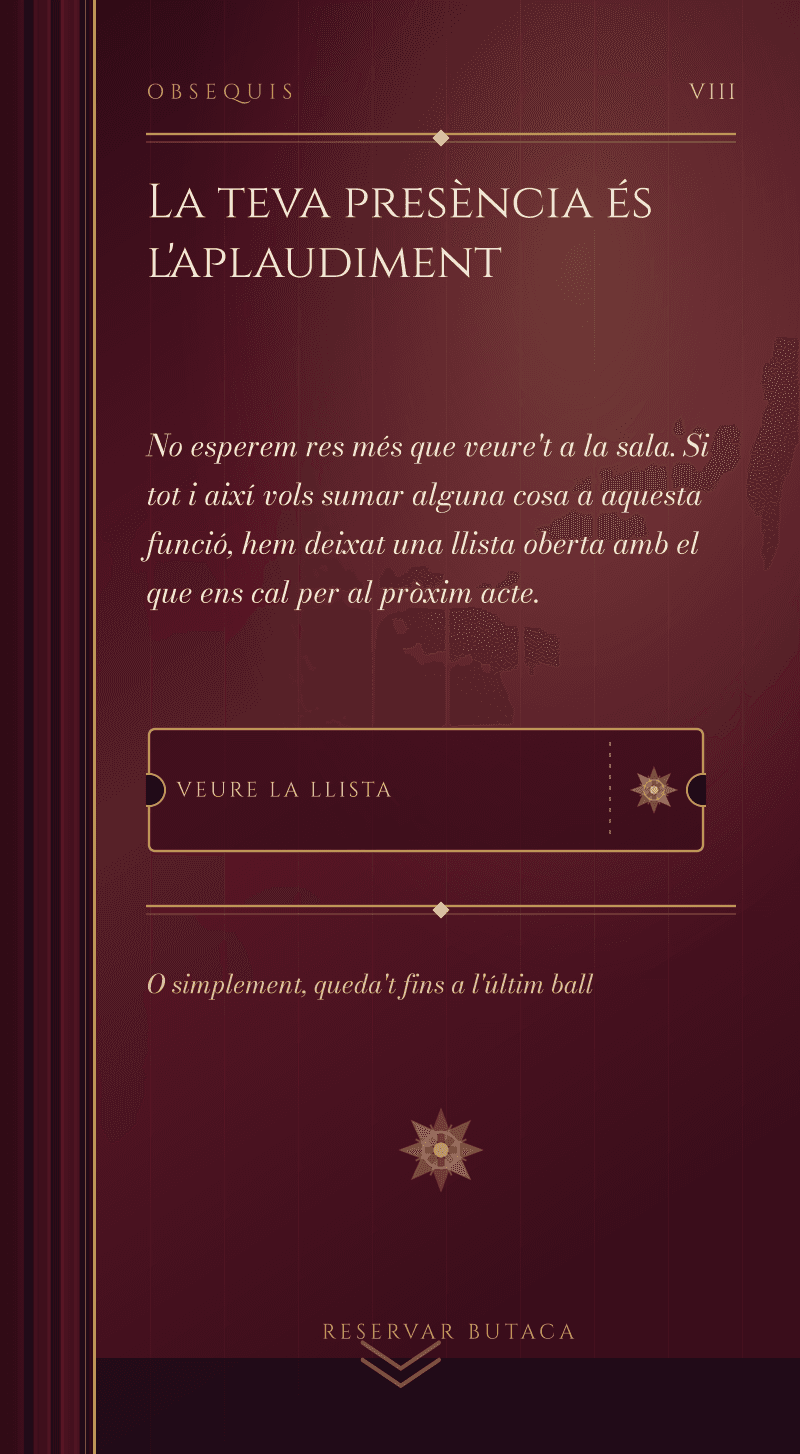 Boda — Òpera de Mitjanit — Obsequis