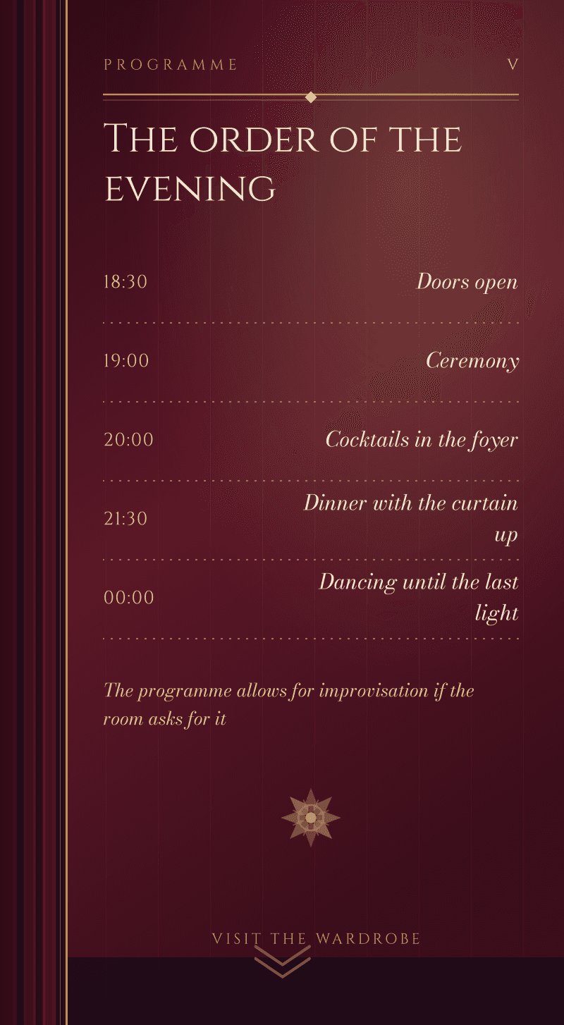 Wedding — Midnight Opera — Programme
