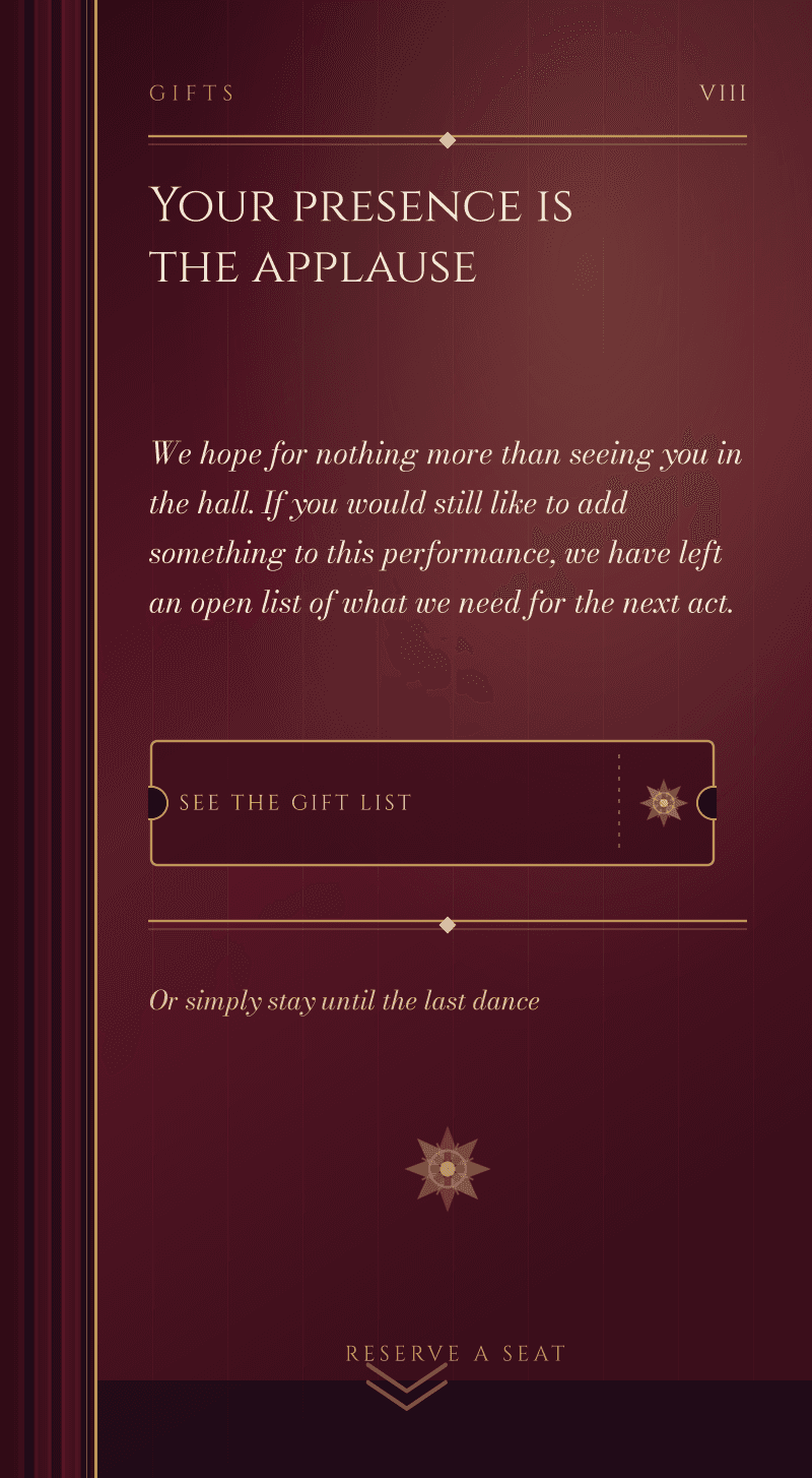 Wedding — Midnight Opera — Gifts