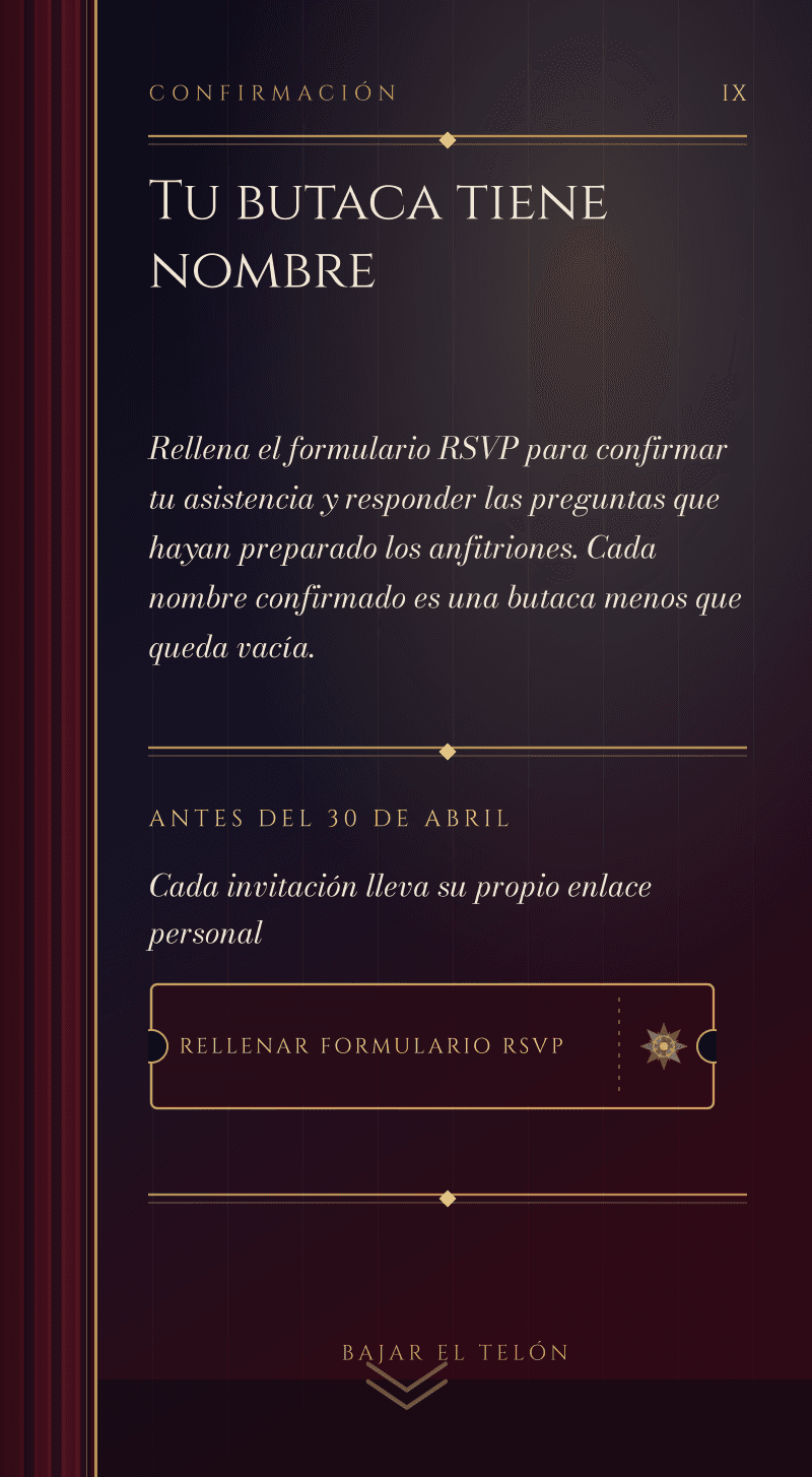 Boda — Ópera de Medianoche — Butaca reservada