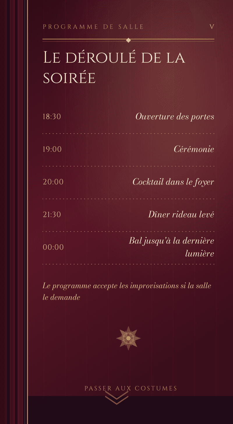 Mariage — Opéra de Minuit — Programme