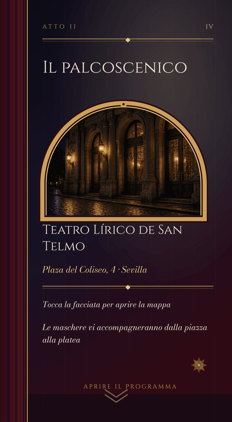 Matrimonio — Opera di Mezzanotte — Atto II · Il palco