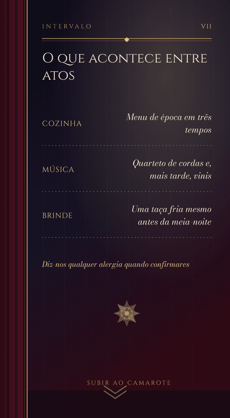 Casamento — Ópera da Meia-Noite — Intervalo