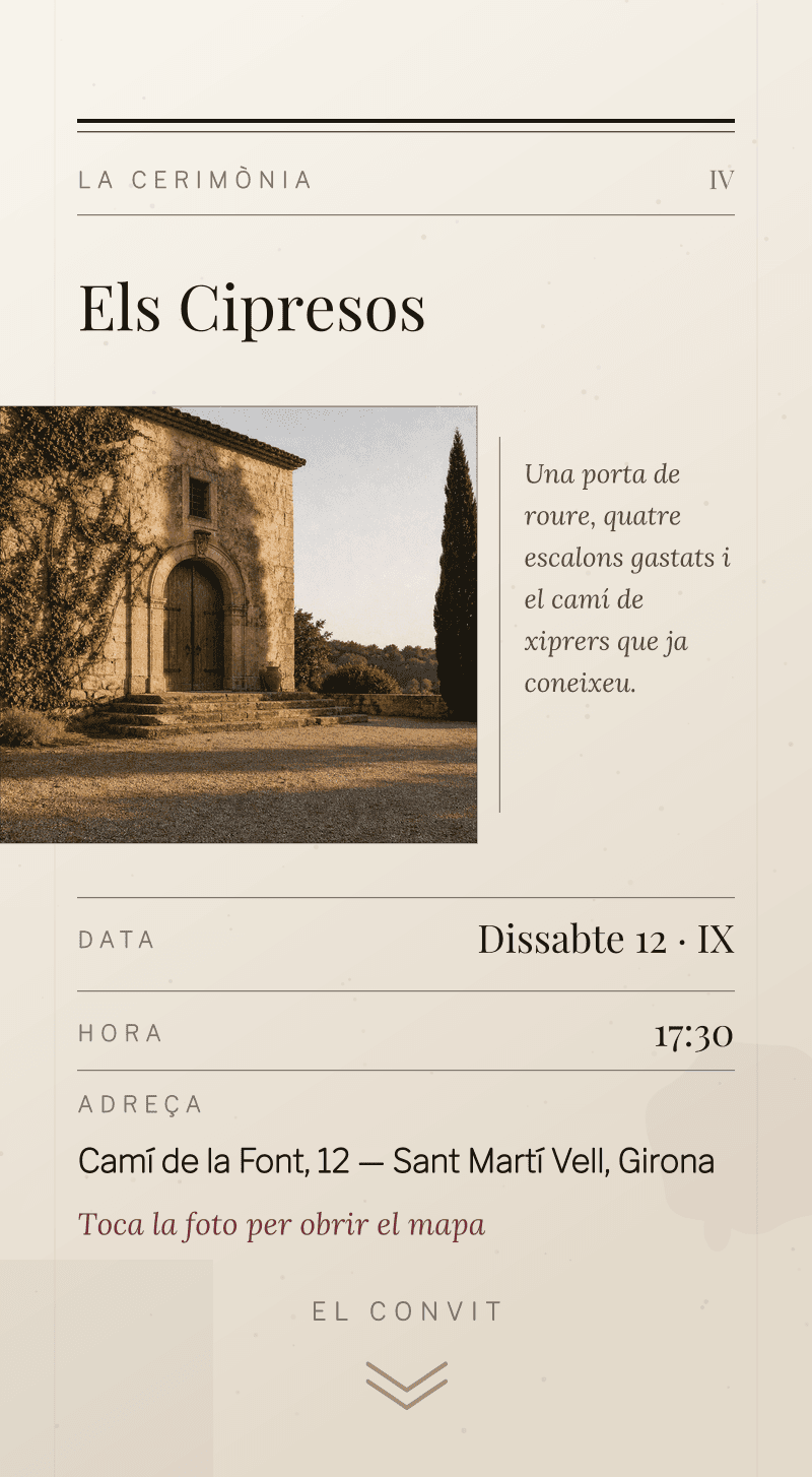 Boda — Tinta i Lli — La cerimònia