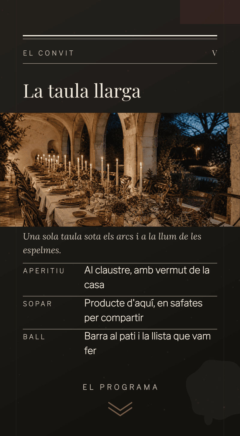 Boda — Tinta i Lli — El convit