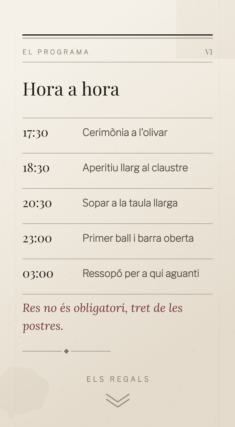 Boda — Tinta i Lli — El programa