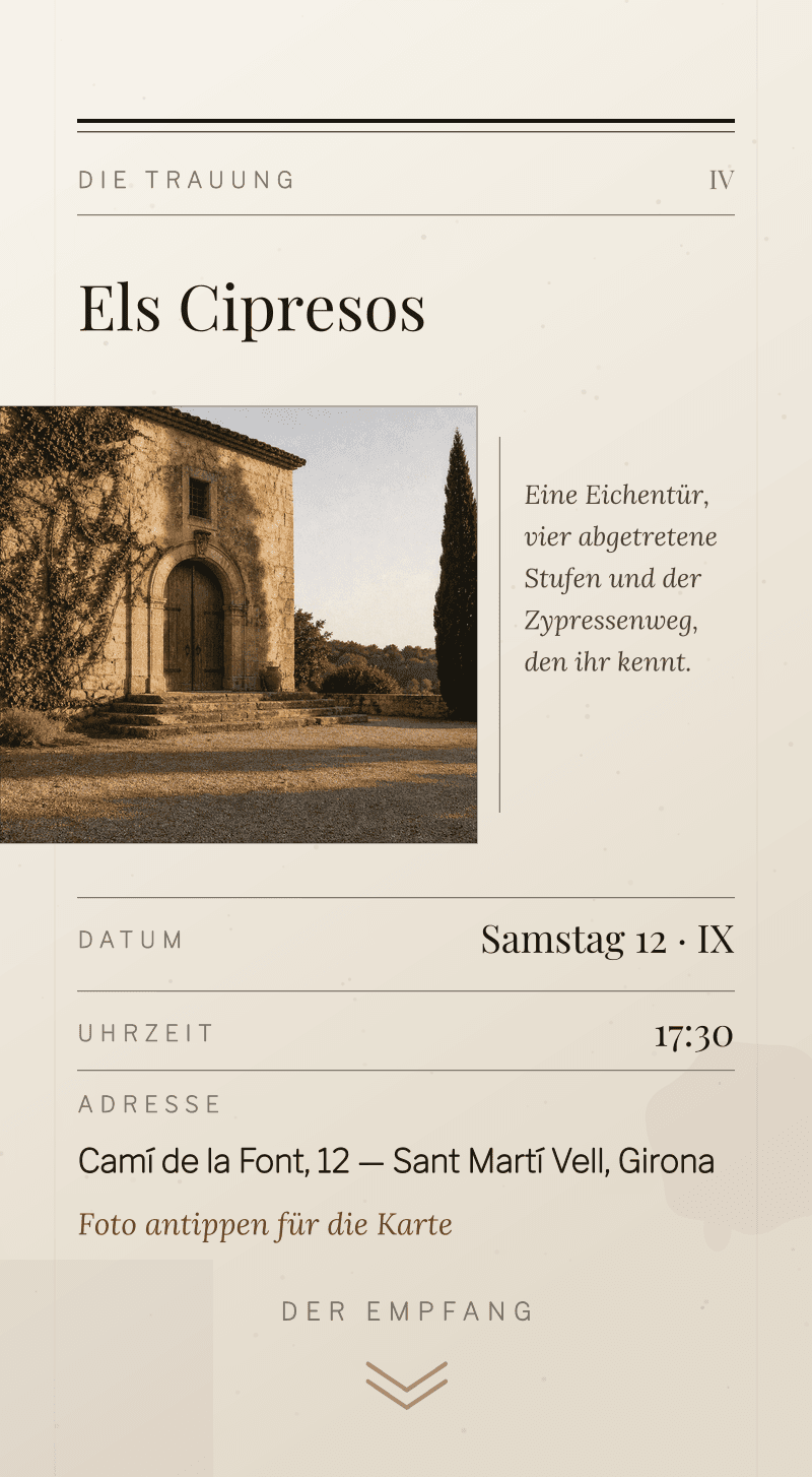 Hochzeit — Tinte und Leinen — Die Trauung