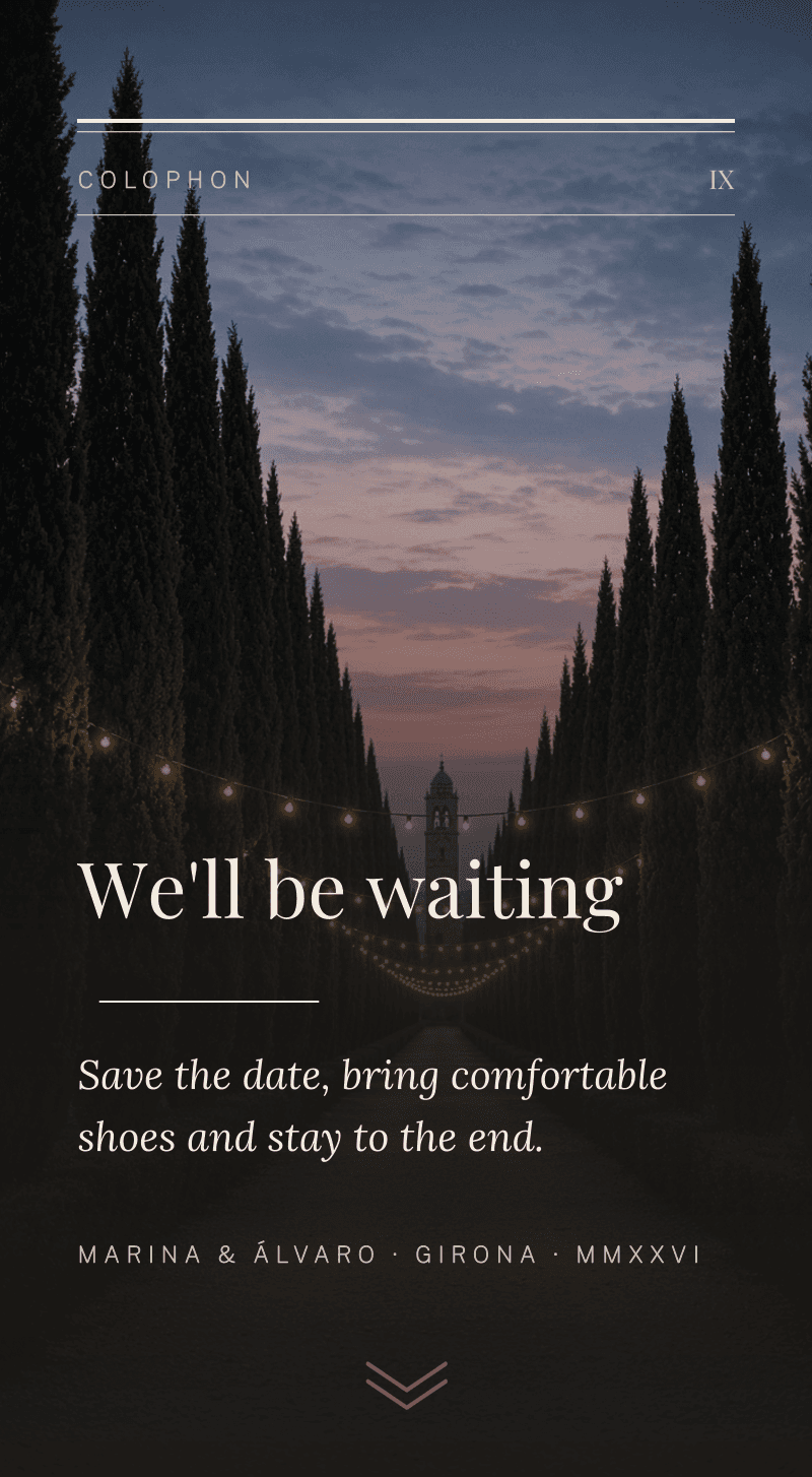 Wedding — Ink & Linen — Colophon