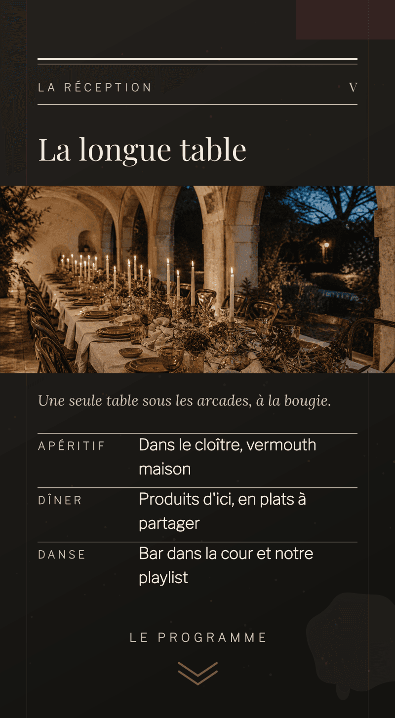 Mariage — Encre et Lin — Le repas