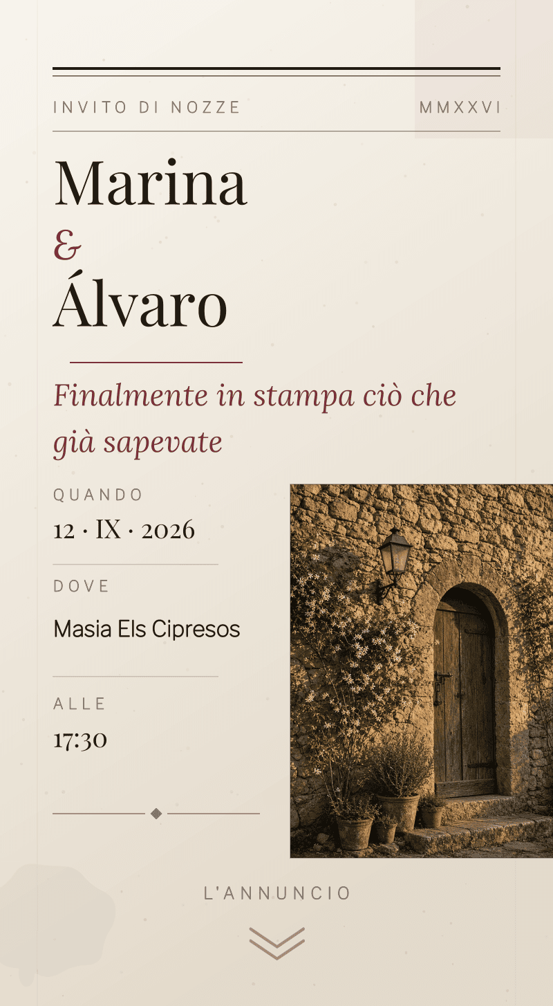Matrimonio — Inchiostro e Lino — Prima pagina