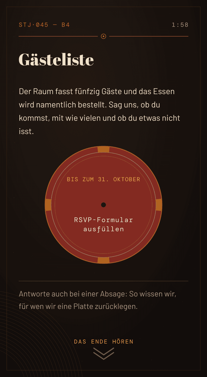 Geburtstag — Seite B — Gästeliste