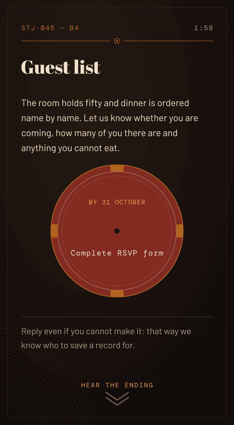 Birthday — Side B — Guest list