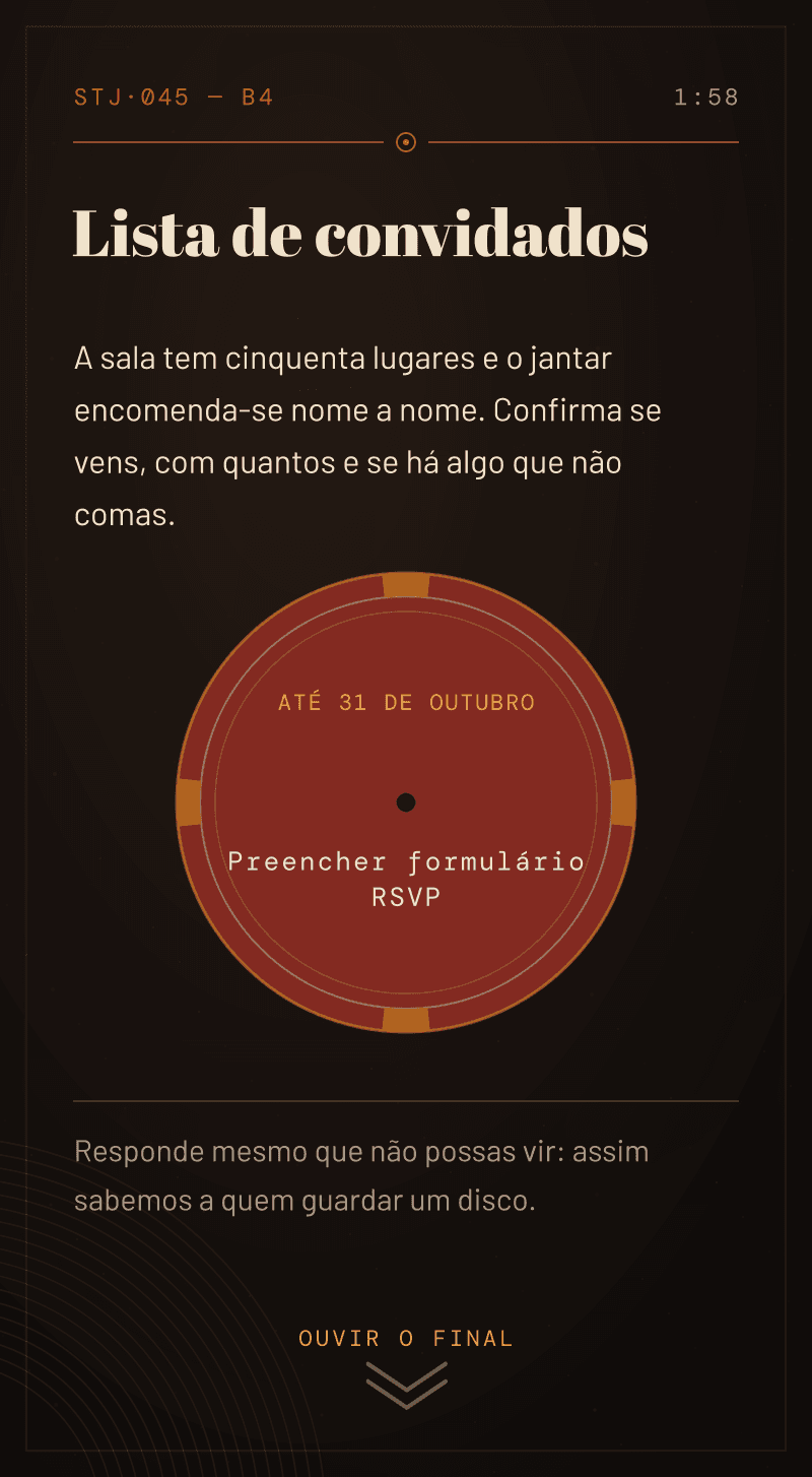 Aniversário — Lado B — Lista de convidados
