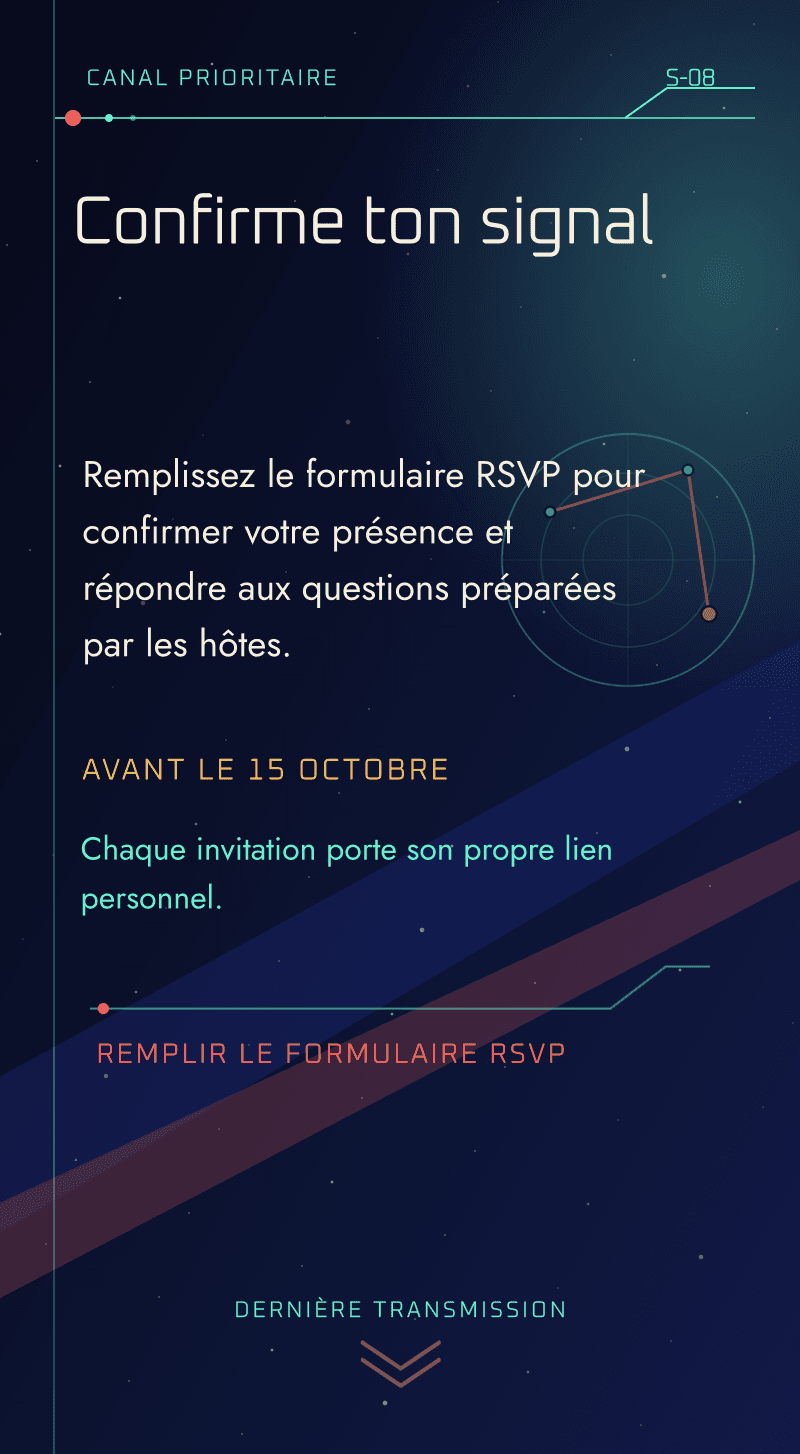 Anniversaire — Escadron Stellaire — Confirmation