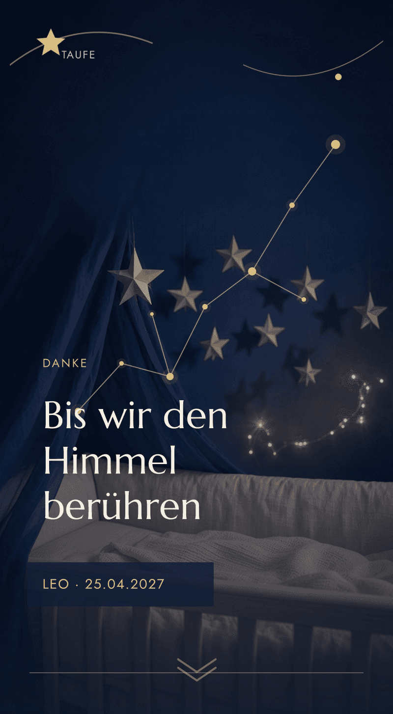 Taufe — Der Aprilhimmel — Bis wir den Himmel berühren