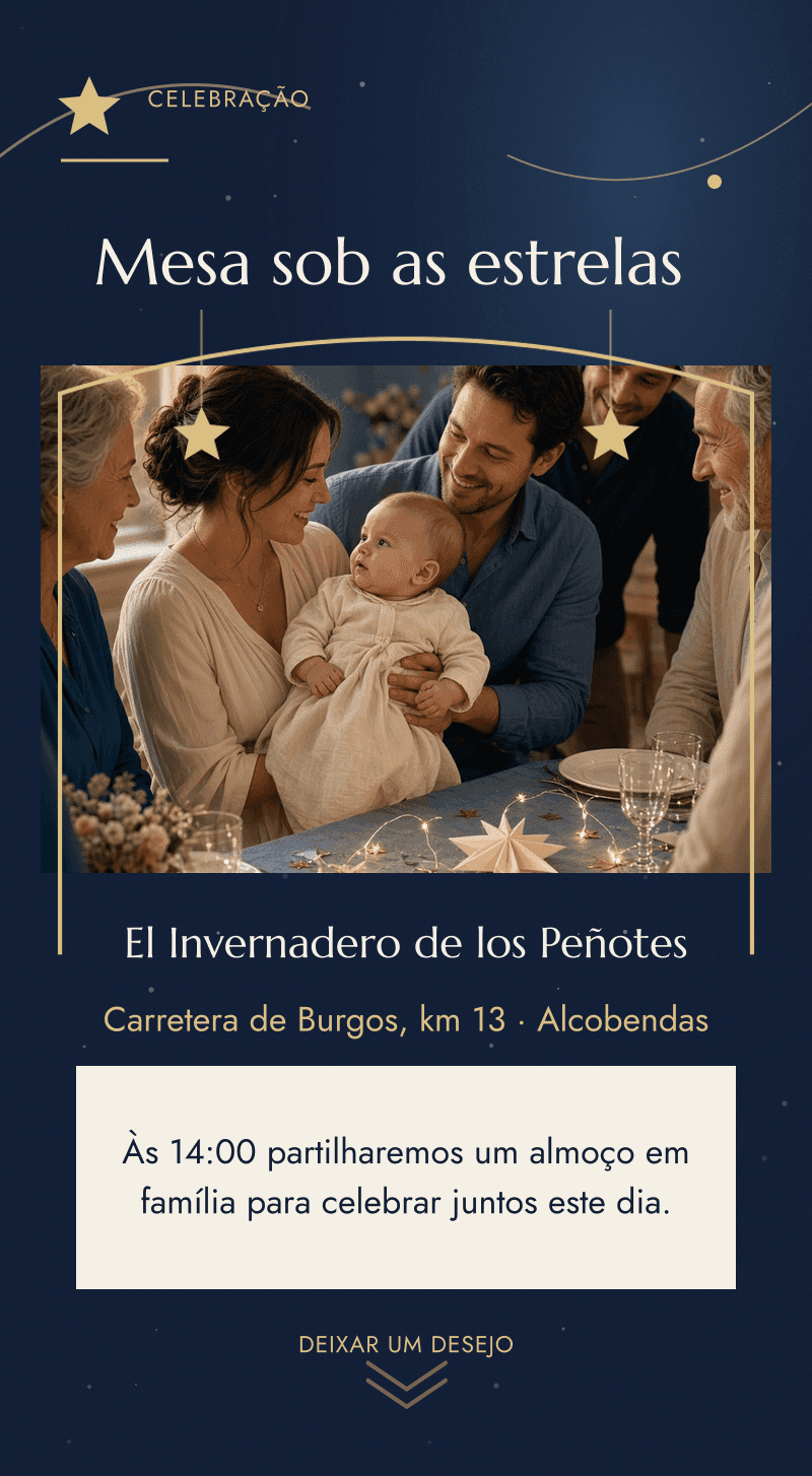 Batizado — O Céu de Abril — Mesa sob as estrelas