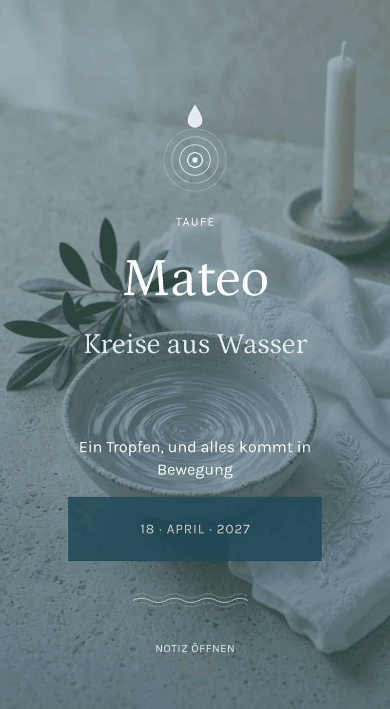 Taufe — Kreise aus Wasser