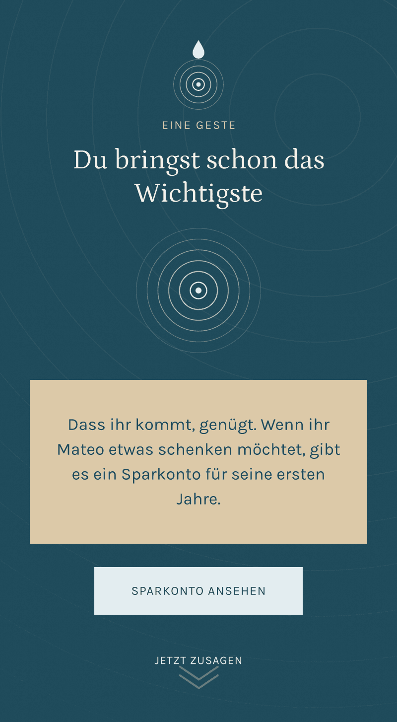 Taufe — Kreise aus Wasser — Was zählt
