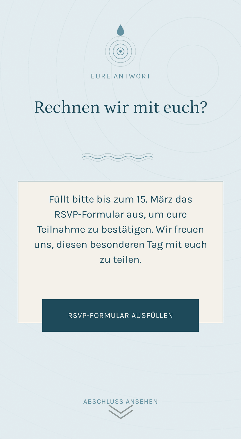 Taufe — Kreise aus Wasser — Wir zählen auf euch