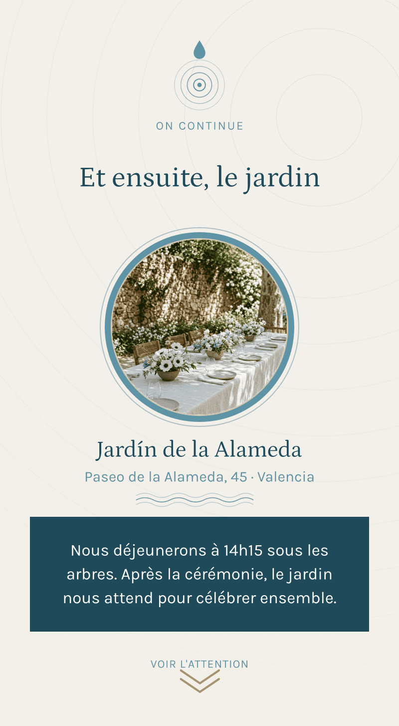 Baptême — Cercles d'Eau — Et ensuite, le jardin