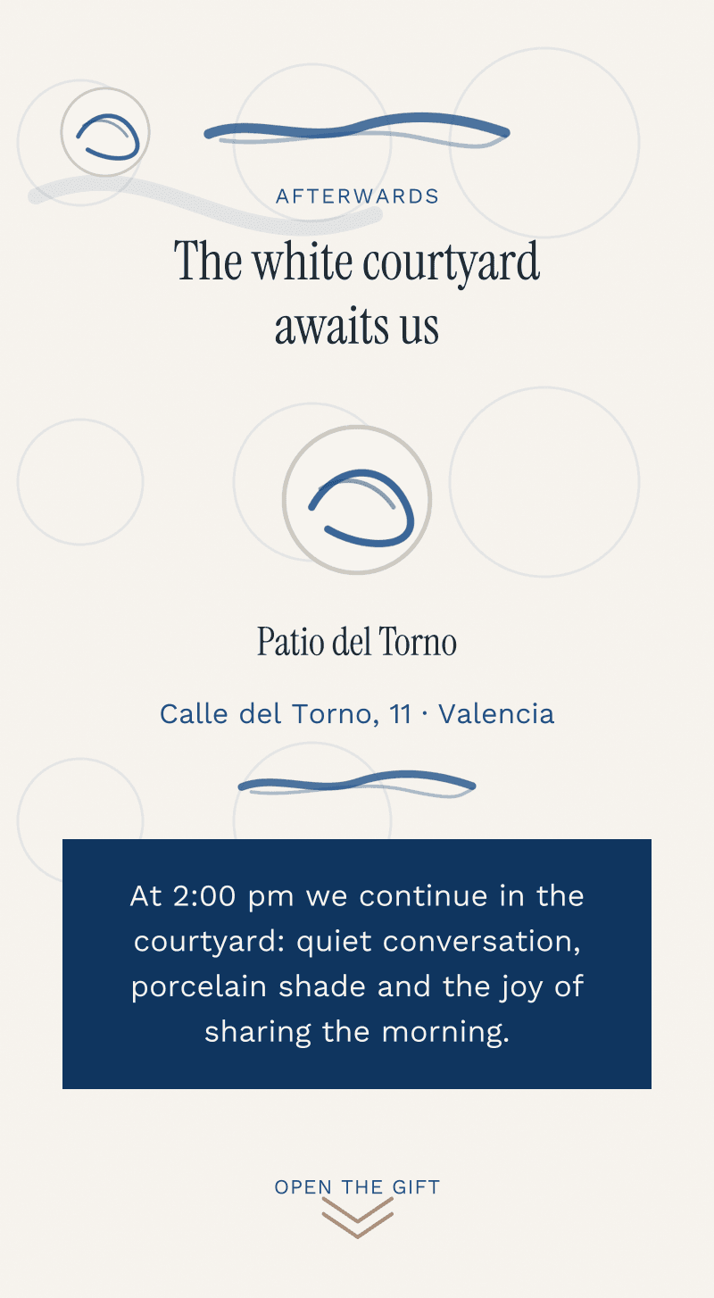 First Communion — Ceramic Sunday — White courtyard