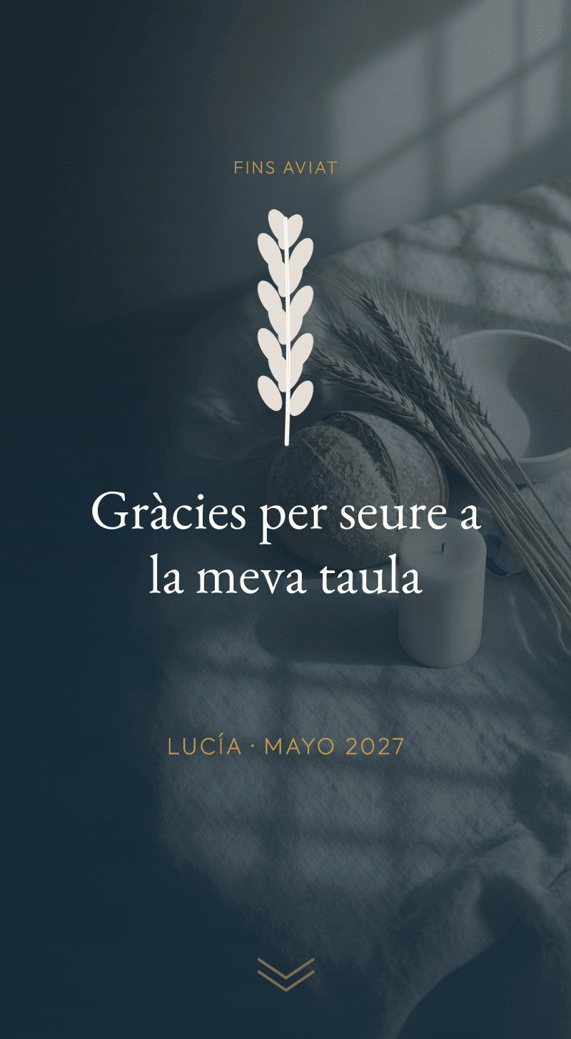 Comunió — Taula de Blat — Gràcies per venir