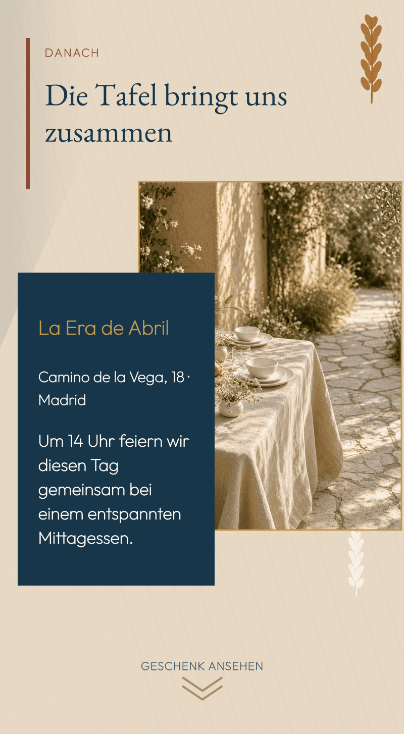 Kommunion — Tafel aus Weizen — Die Tafel bringt uns zusammen
