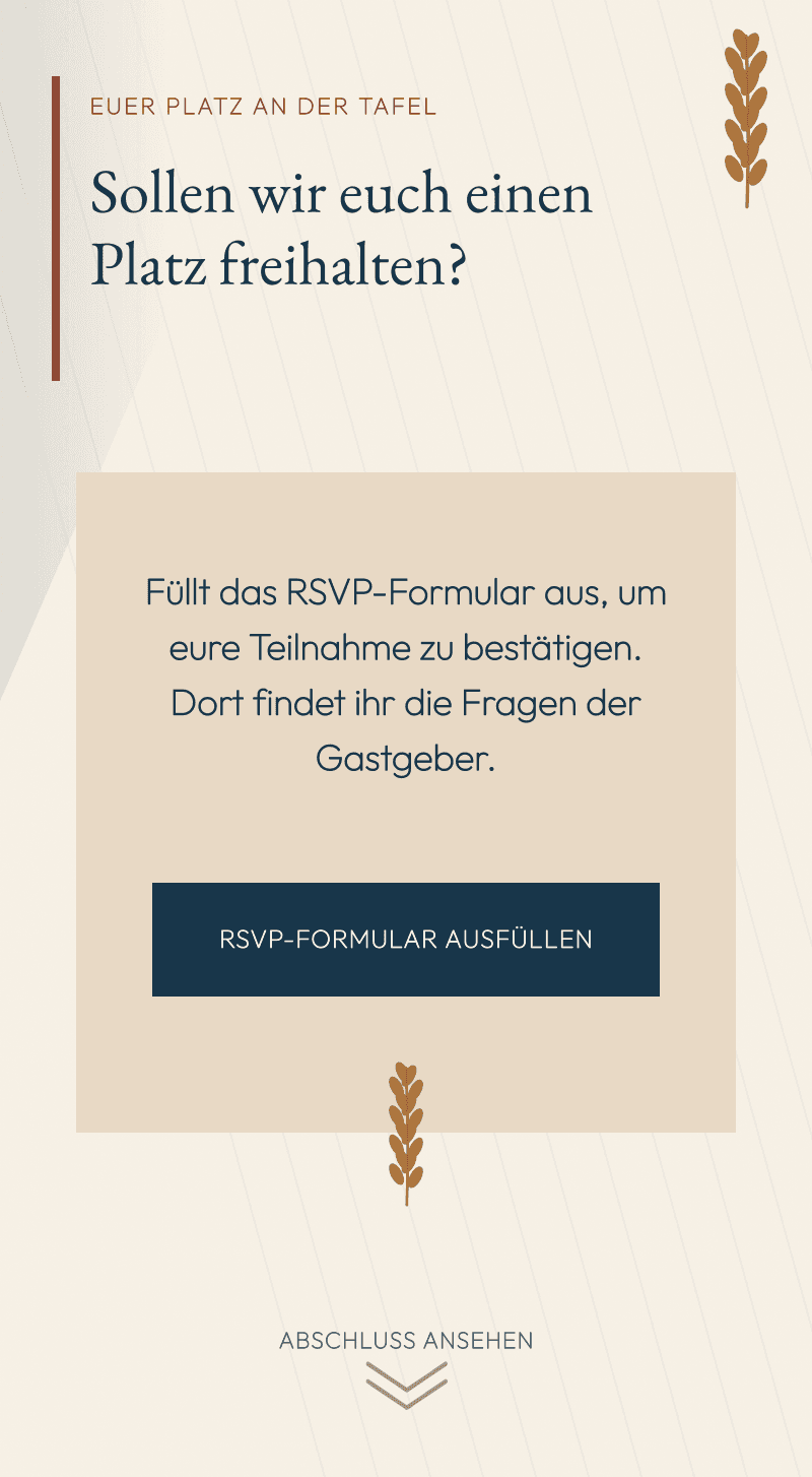 Kommunion — Tafel aus Weizen — Euer Platz an der Tafel