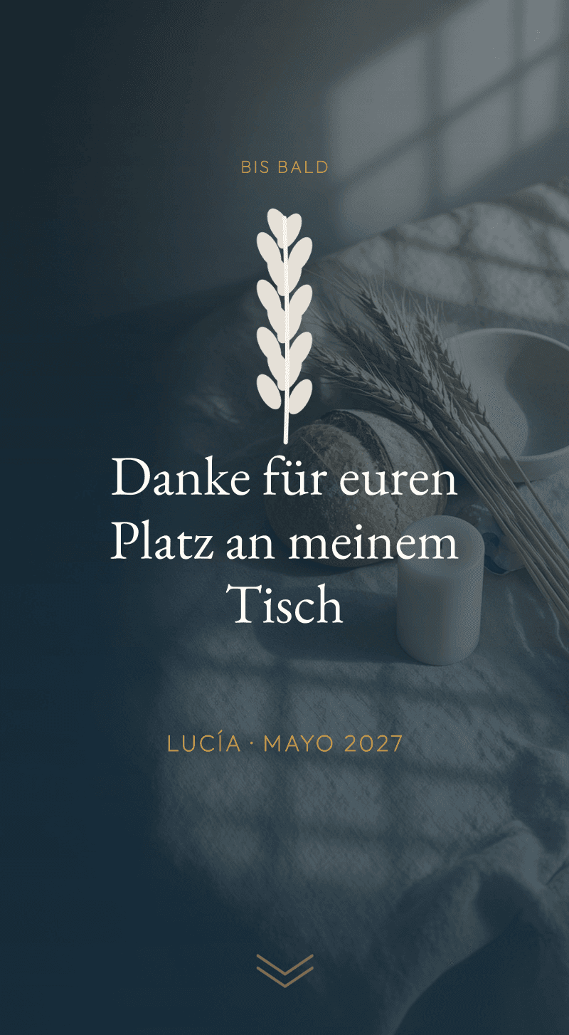 Kommunion — Tafel aus Weizen — Danke, dass ihr dabei seid