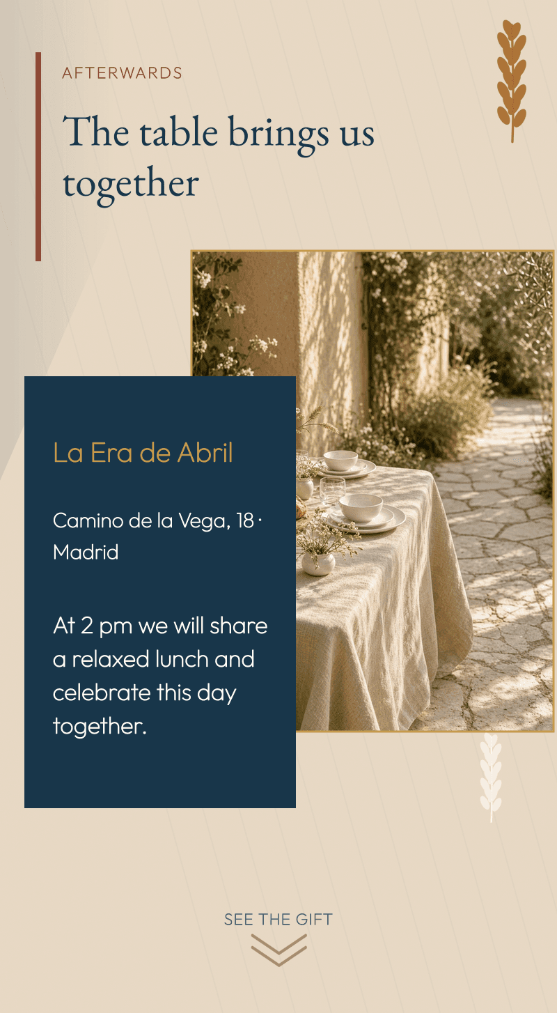 First Communion — Table of Wheat — The table brings us together