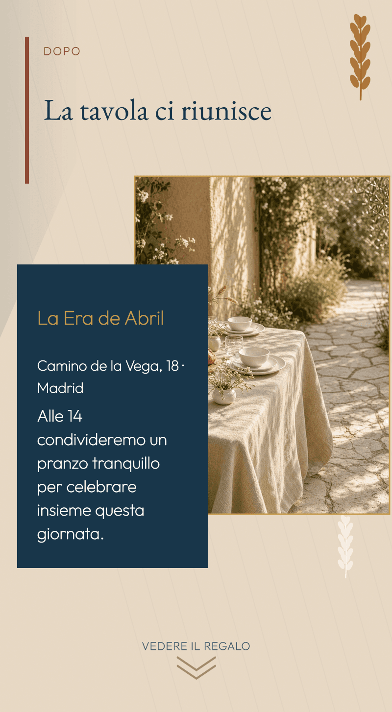 Comunione — Tavola di Grano — La tavola ci riunisce