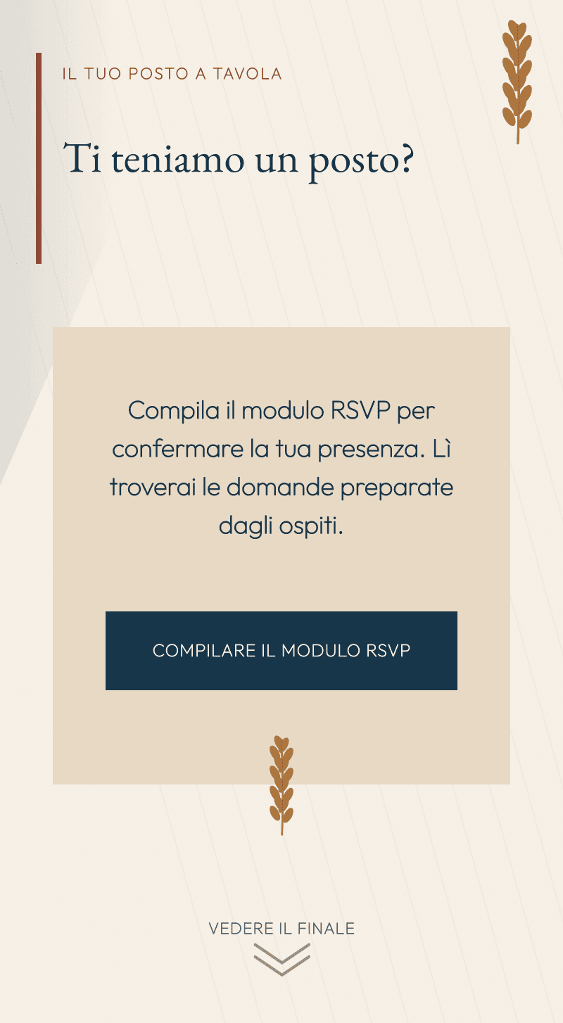 Comunione — Tavola di Grano — Il tuo posto a tavola