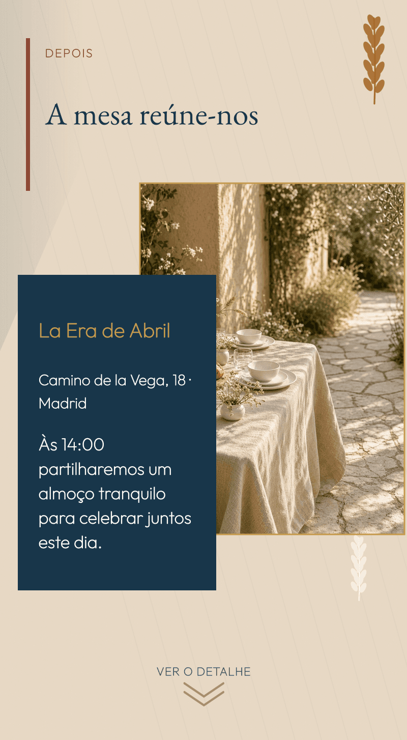 Comunhão — Mesa de Trigo — A mesa reúne-nos