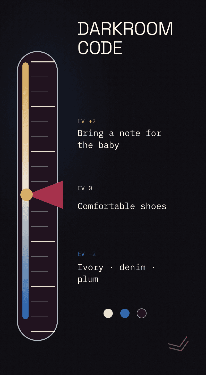 Gender reveal — The Light Test — Darkroom code