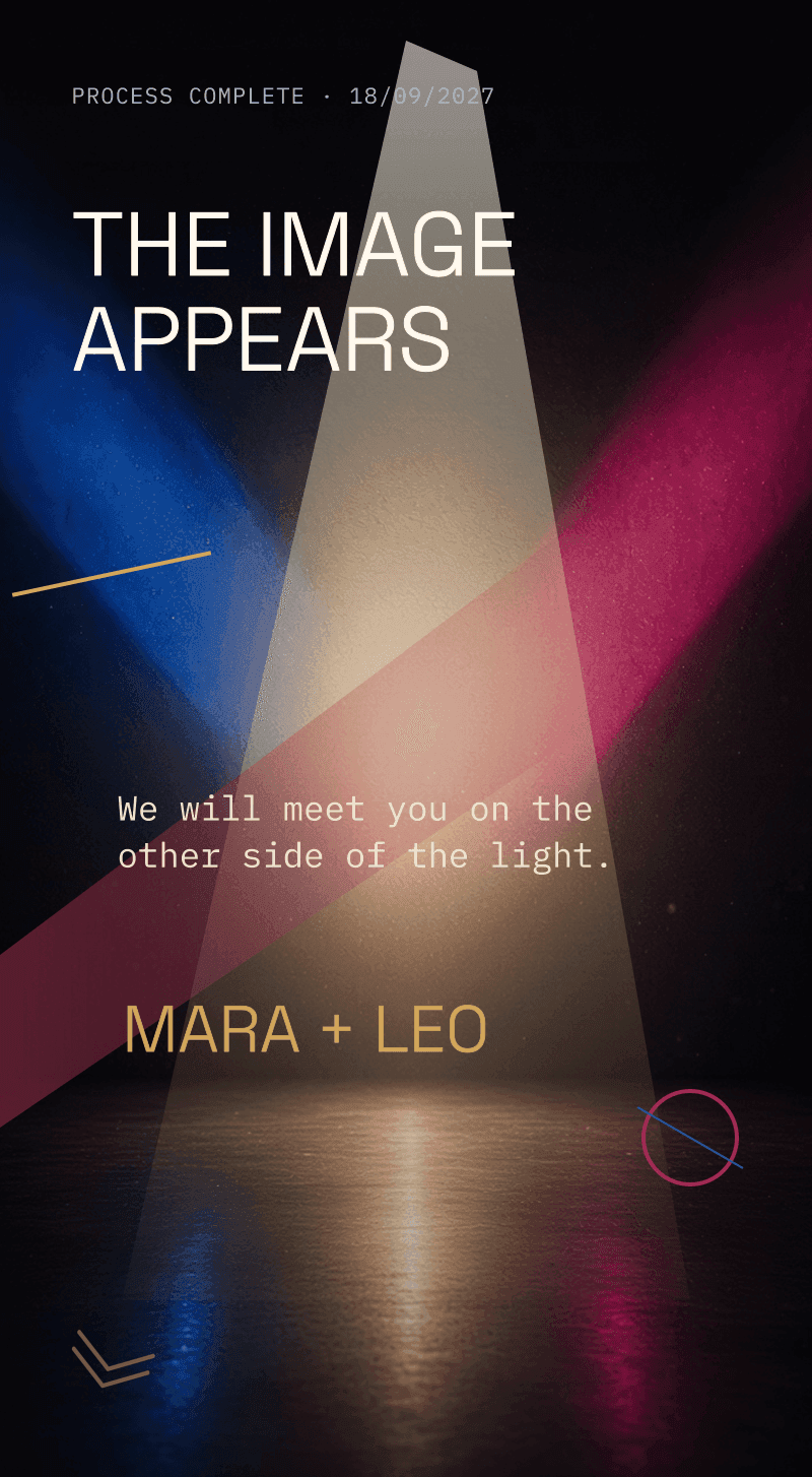 Gender reveal — The Light Test — The image appears