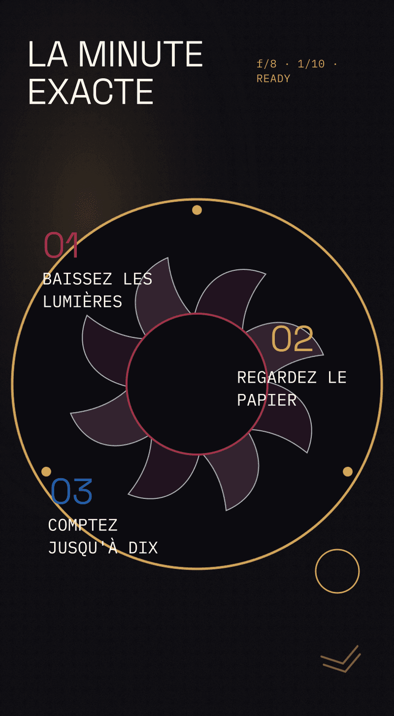 Révélation du genre — L'Épreuve de Lumière — La minute exacte