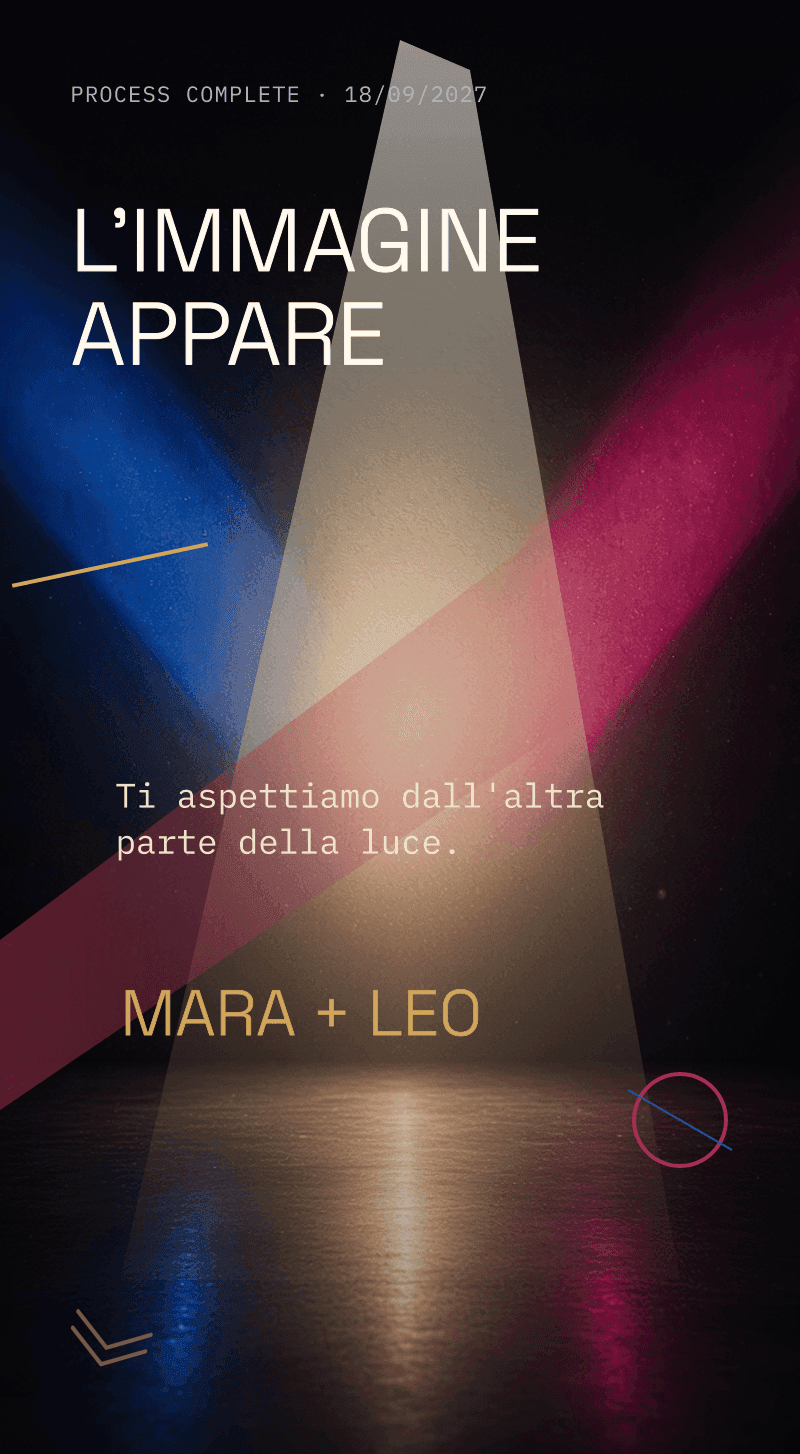 Gender reveal — La Prova di Luce — L’immagine appare