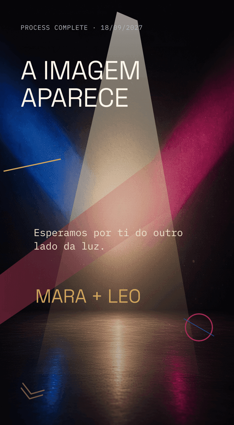 Revelação do género — A Prova de Luz — A imagem aparece