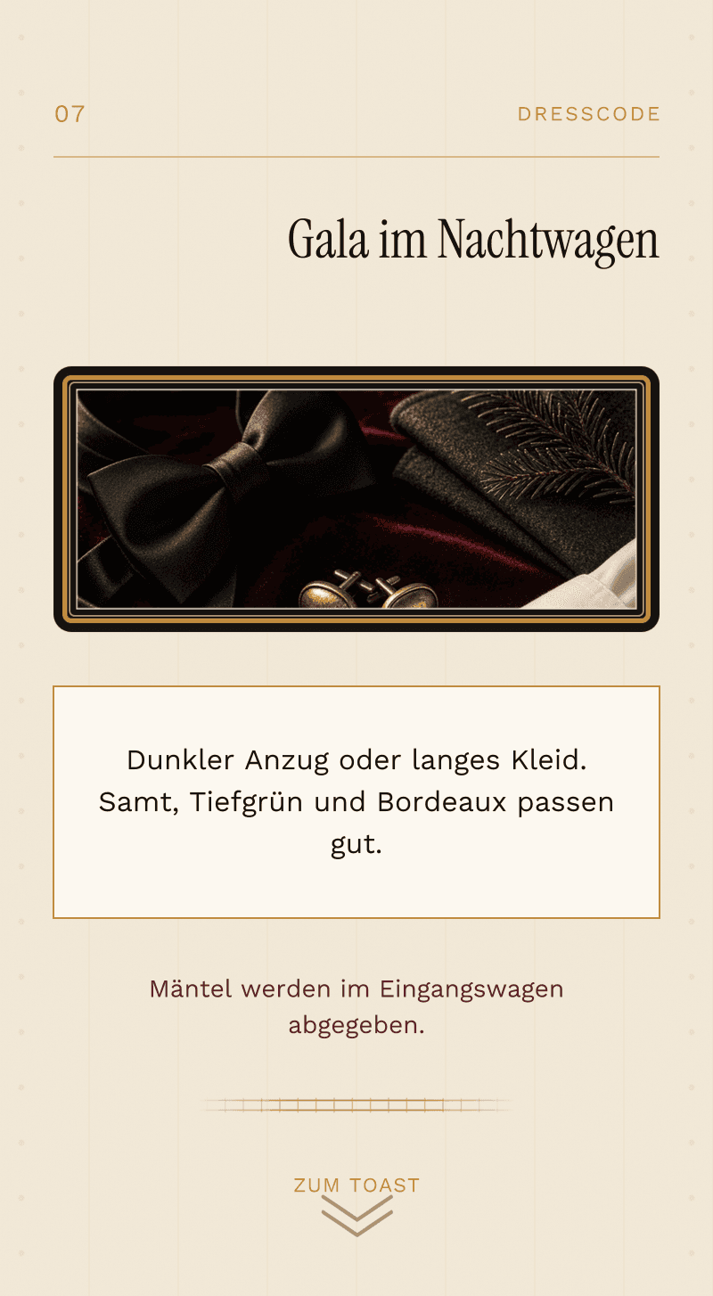 Firmenfeier — Der Dezember-Express — Dresscode