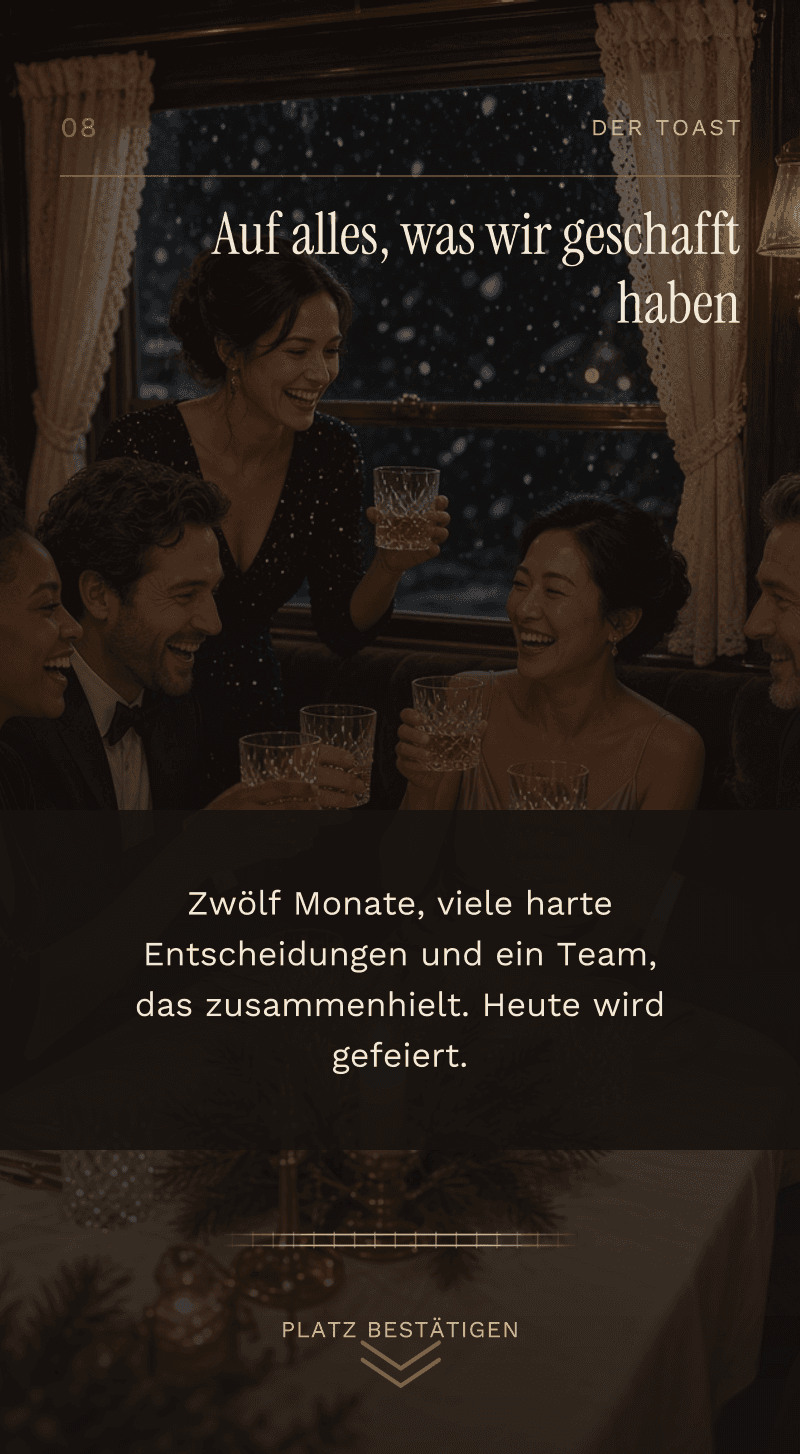 Firmenfeier — Der Dezember-Express — Der Toast