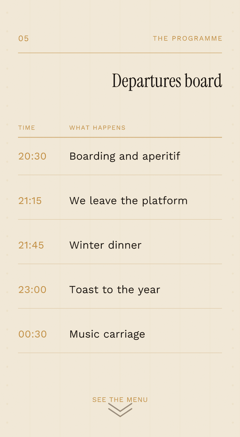 Corporate — The December Express — Departures board