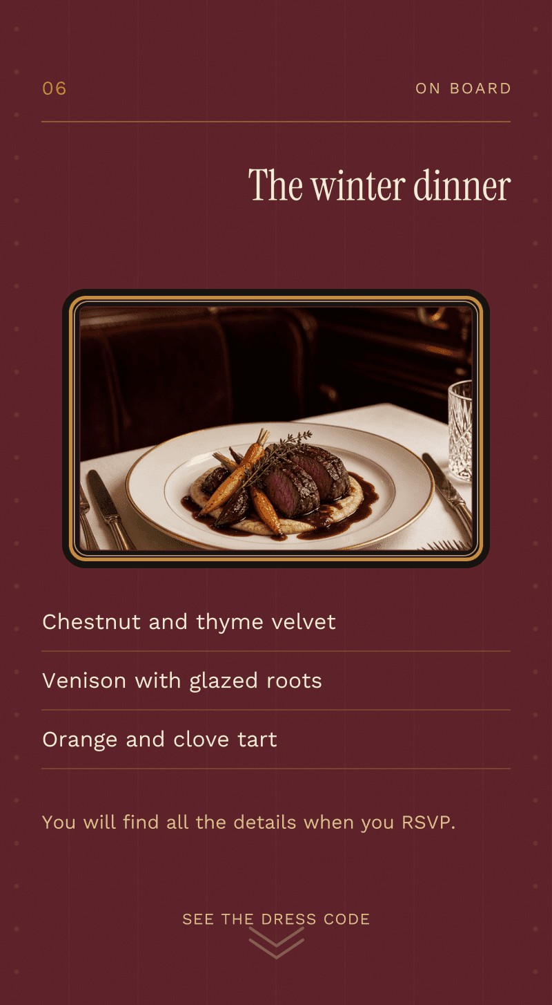 Corporate — The December Express — The winter dinner