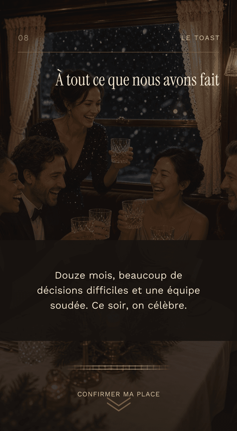 Entreprise — L'Express de Décembre — Le toast