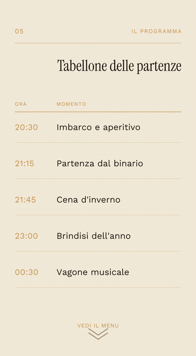 Aziendale — L'Espresso di Dicembre — Tabellone delle partenze