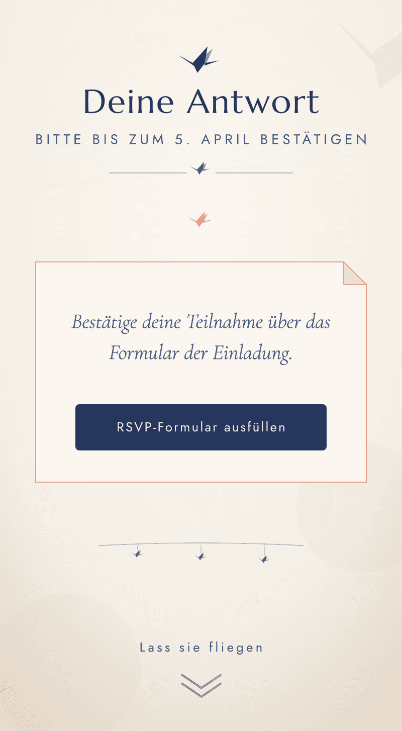 Baby Shower — Papierkraniche — Deine Antwort