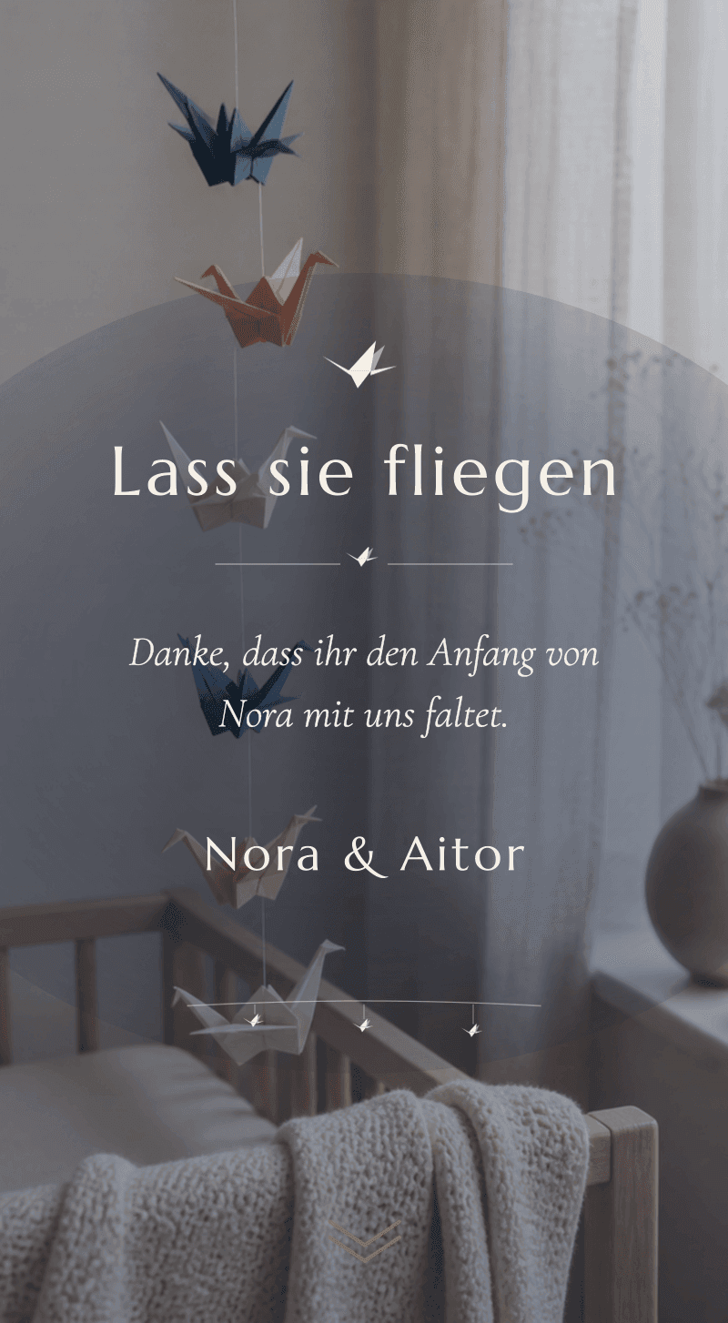 Baby Shower — Papierkraniche — Lass sie fliegen