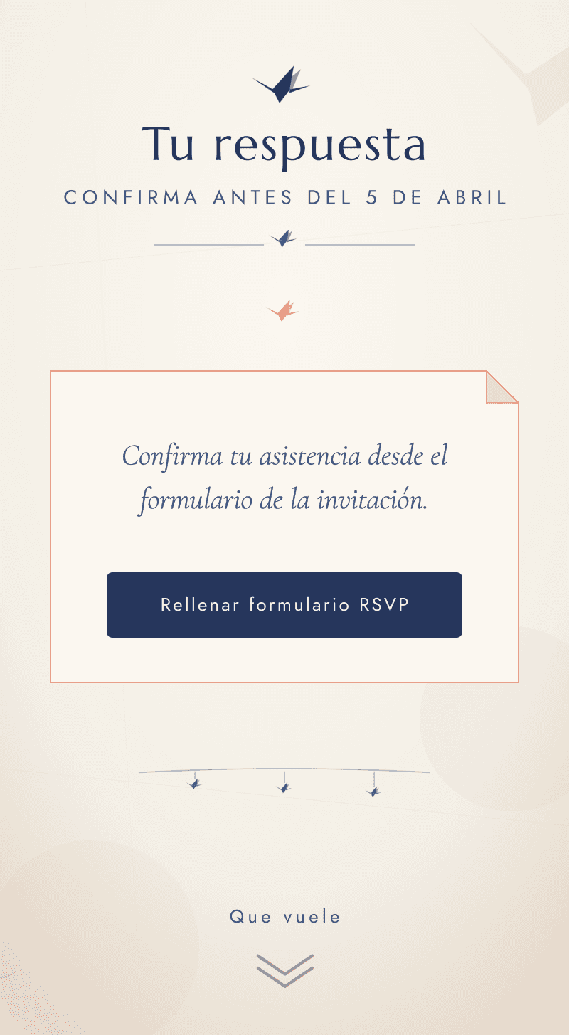 Baby Shower — Grullas de Papel — Tu respuesta