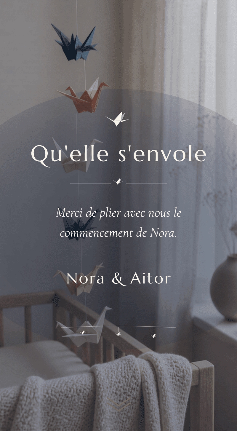 Baby Shower — Grues en Papier — Qu’elle s’envole